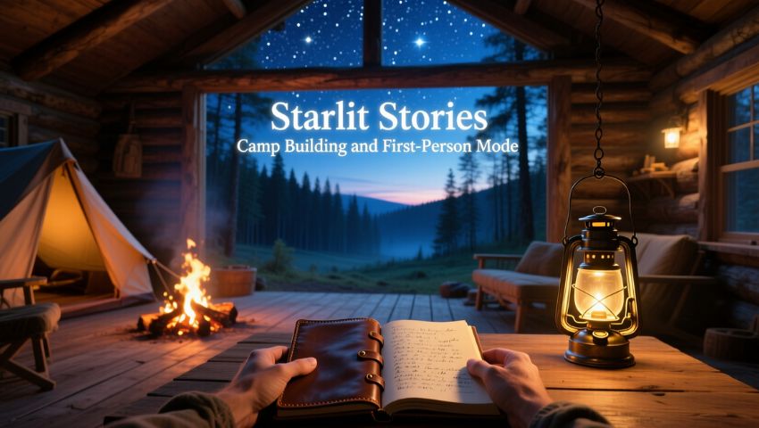 Starlit Stories Camp Building and First-Person Mode