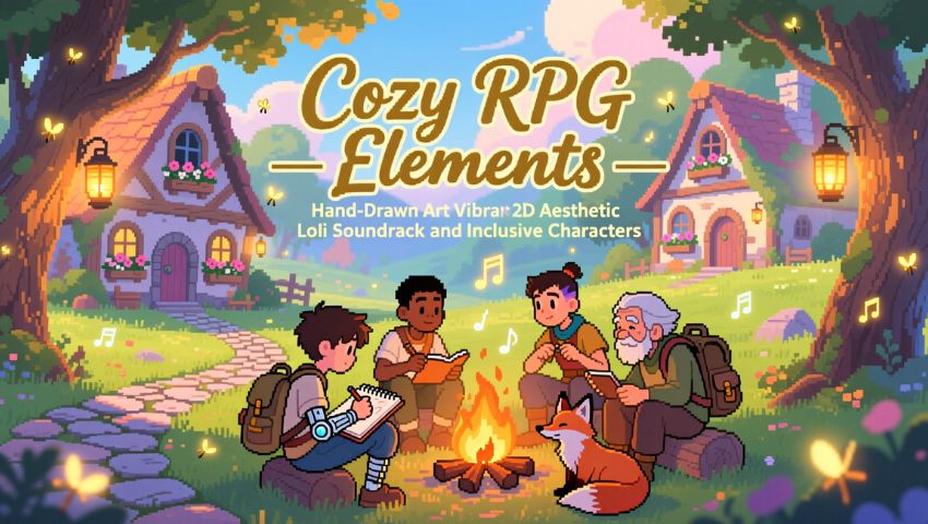 Cozy RPG Elements — Hand-Drawn Art Vibrant 2D Aesthetic Lo-Fi Soundtrack and Inclusive Characters